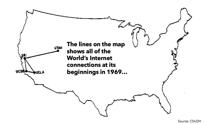 early internet connections map