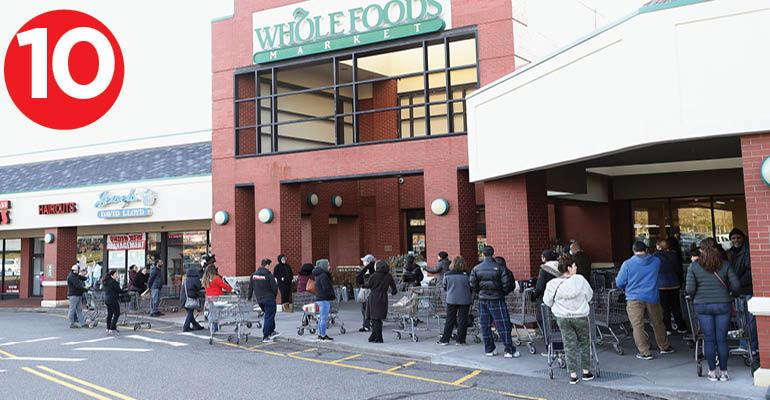 whole foods store-people waiting to get in