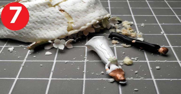 divorce-wedding cake destroyed