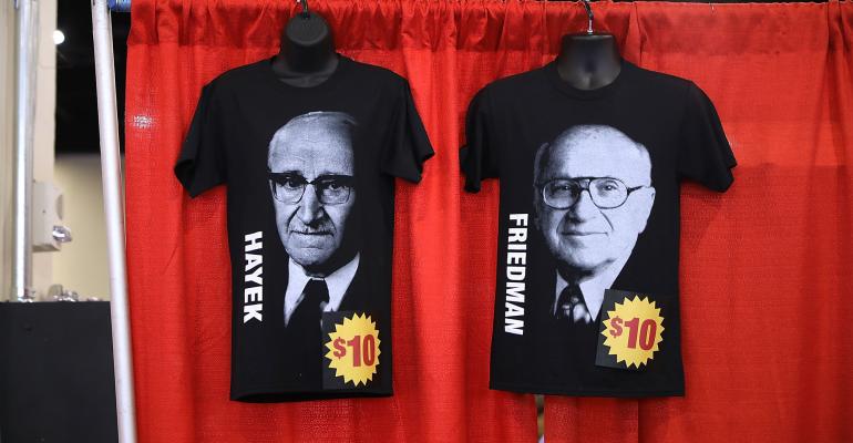 Milton Friedman and Friedrich Hayek