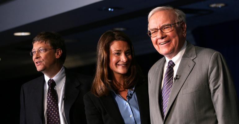 Bill and Melinda Gates and Warren Buffett