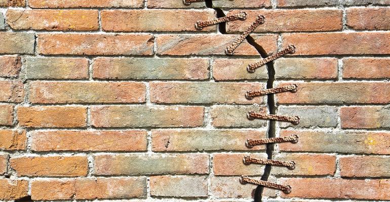 brick wall crack