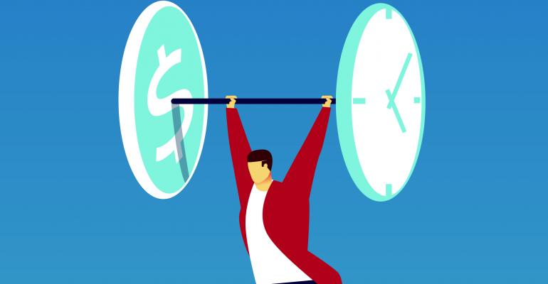 businessman lifting weights