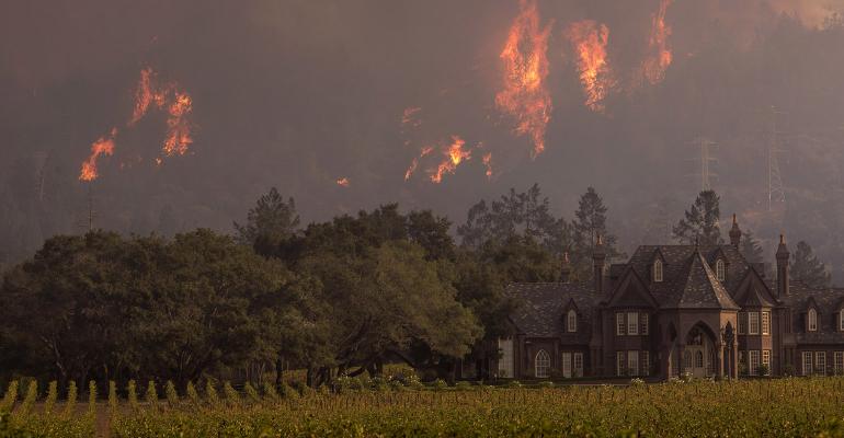 california wildfires winery
