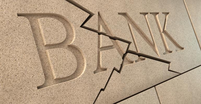 cracked bank sign