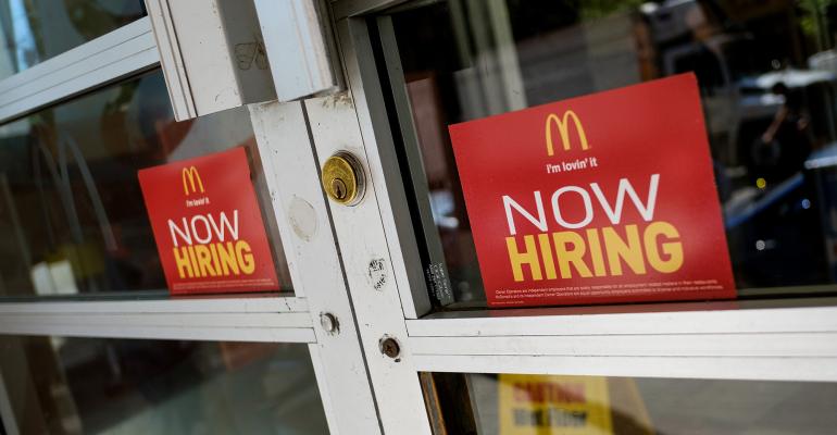 McDonald's hiring sign