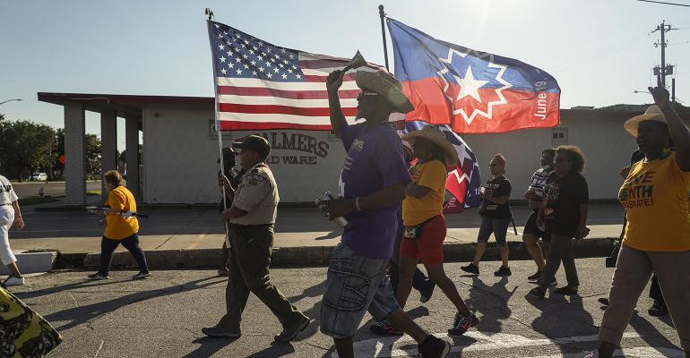 Juneteenth and American flags