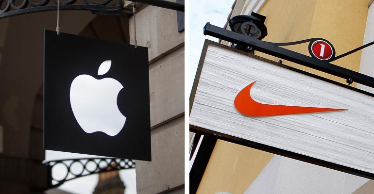 Nike and Apple logos