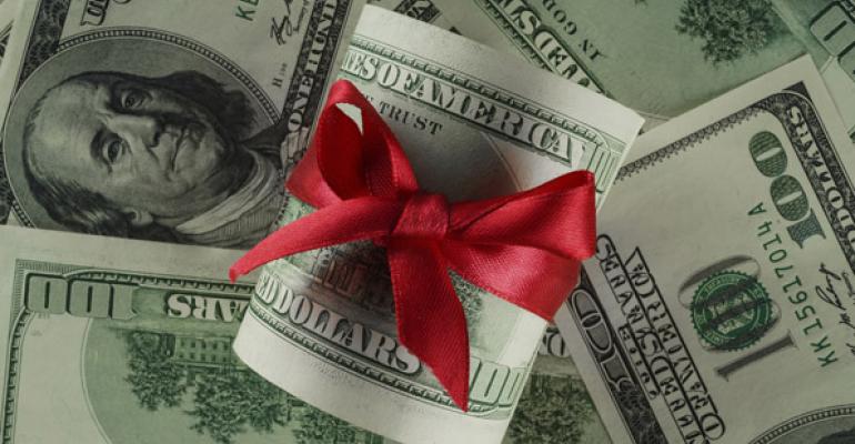 money gift red bow