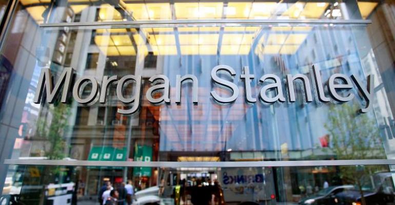 A Morgan Stanley sign.