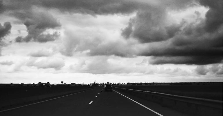 road storm clouds