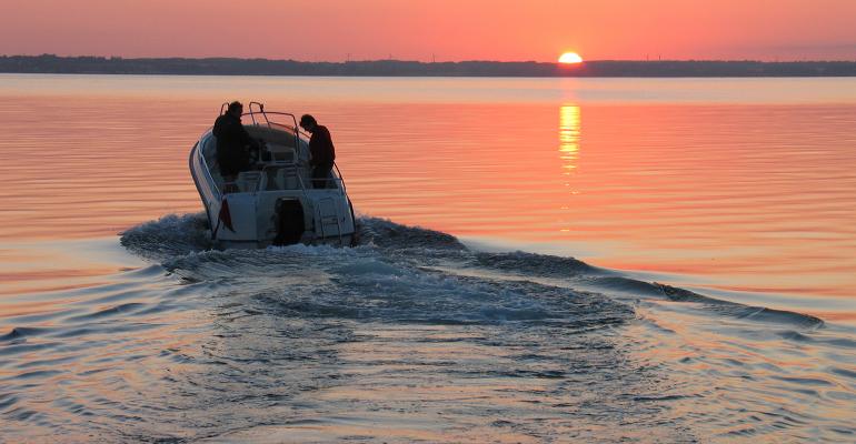 sunset speedboat