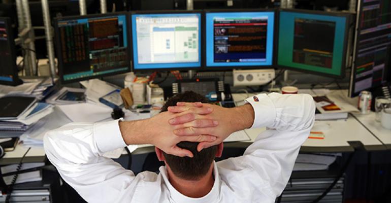 stock trader hands on head