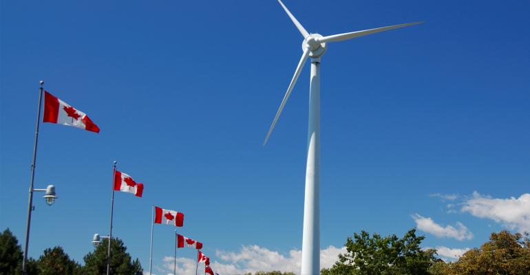 wind turbine canada flags