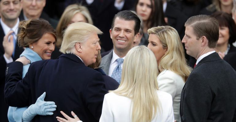 Trump family hugging