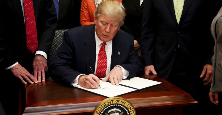 Donald Trump signing executive order