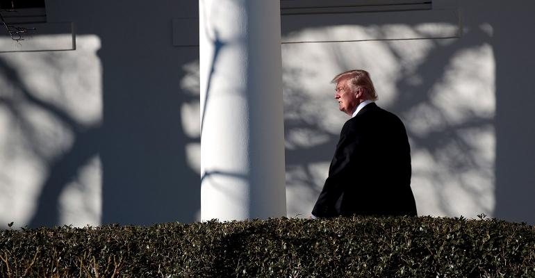 Trump walking white house