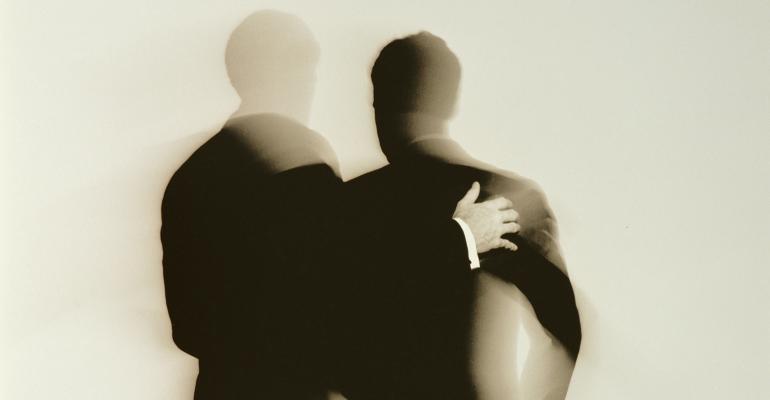two businessmen silhouette