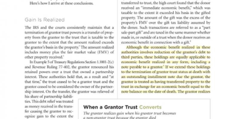 Determining when a Grantor Trust Converts