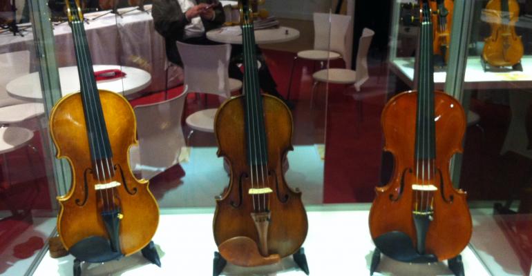 These rare violins shown at the Mondomusica violin show in New York last week are worth millions of dollars