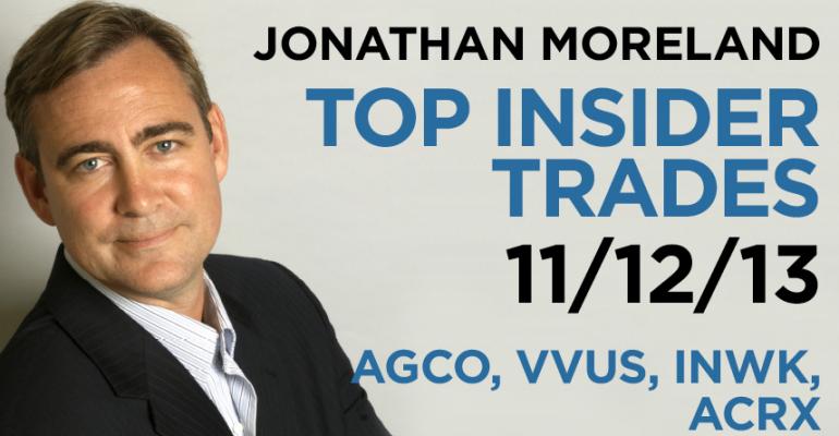 Top Insider Trades 11/12/13: AGCO, VVUS, INWK, ACRX