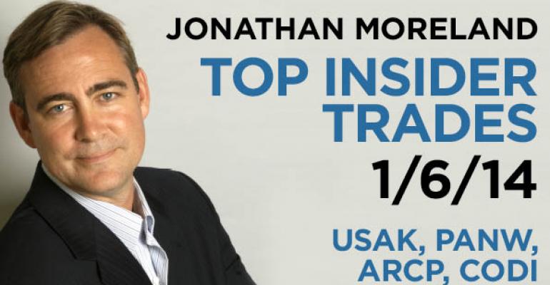 Top Insider Trades 1/6/14: USAK, PANW, ARCP, CODI