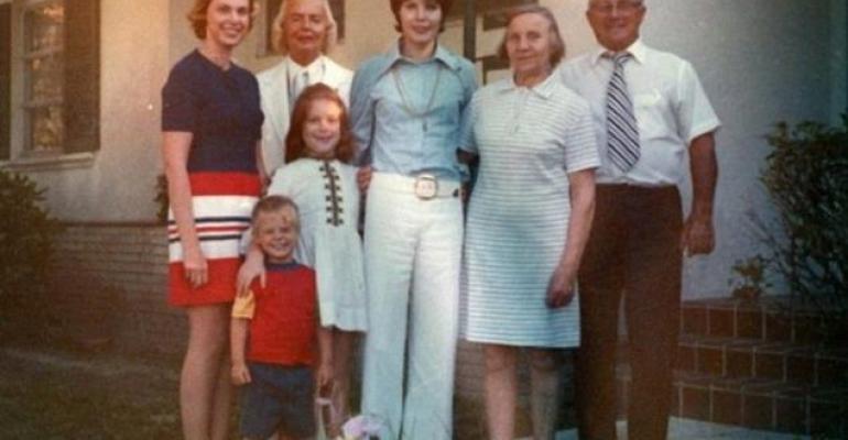Gigi Carrier Caldwell center and her lover Shirley Cowell who legally adopted her second from left in the back