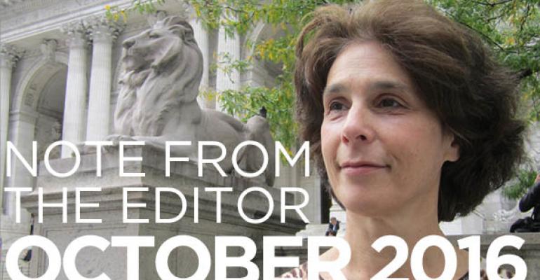 Note From The Editor: October 2016