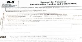 IRS form W-9