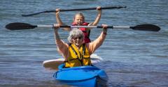 grandmother granddaugther kayaking
