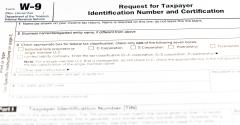 IRS form W-9