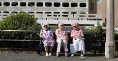 retired women on bench