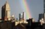 NYC skyline rainbow