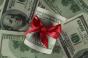 money gift red bow