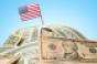 U.S. flag money pile