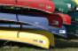 stack of canoes