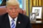 President Donald Trump parents pictures over shoulder