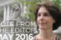 Note From The Editor: May 2016